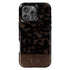 Custom Wood Initials Dark Tortoiseshell iPhone Case